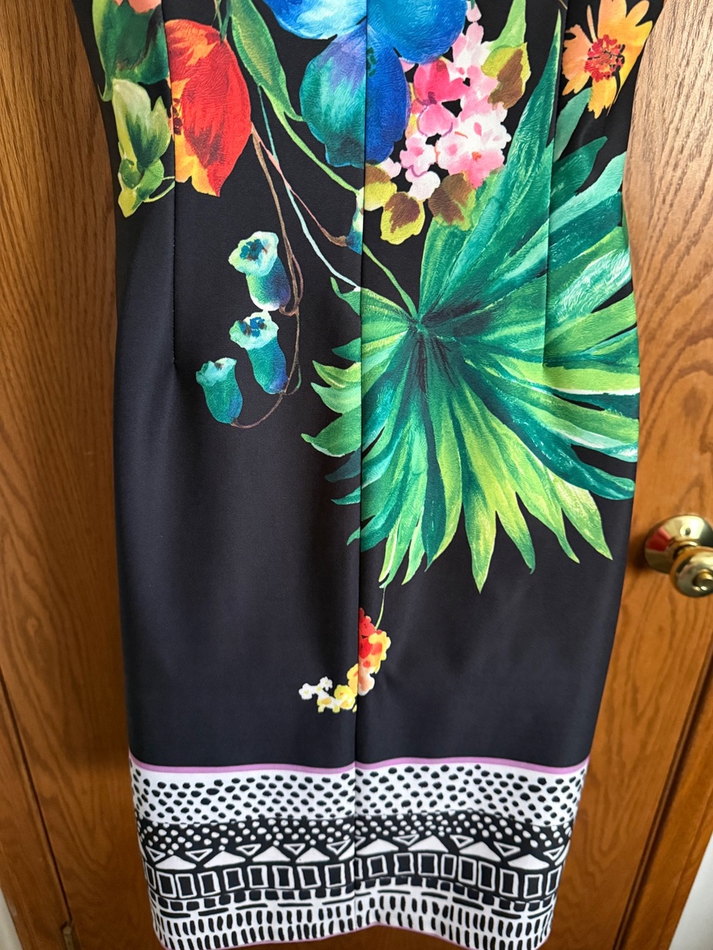 Joseph Ribkoff Tropical Floral Print Dress Cap Sleeves #181710 Women's Size 10 - Picture 8 of 13